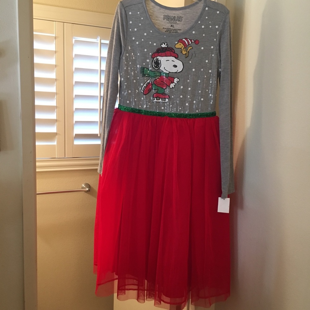 Girls Peanuts Holiday Dress